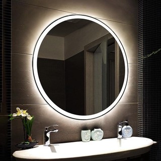 Gương đèn led tròn viền phun cát 60 cm✅gương trang điểm✅