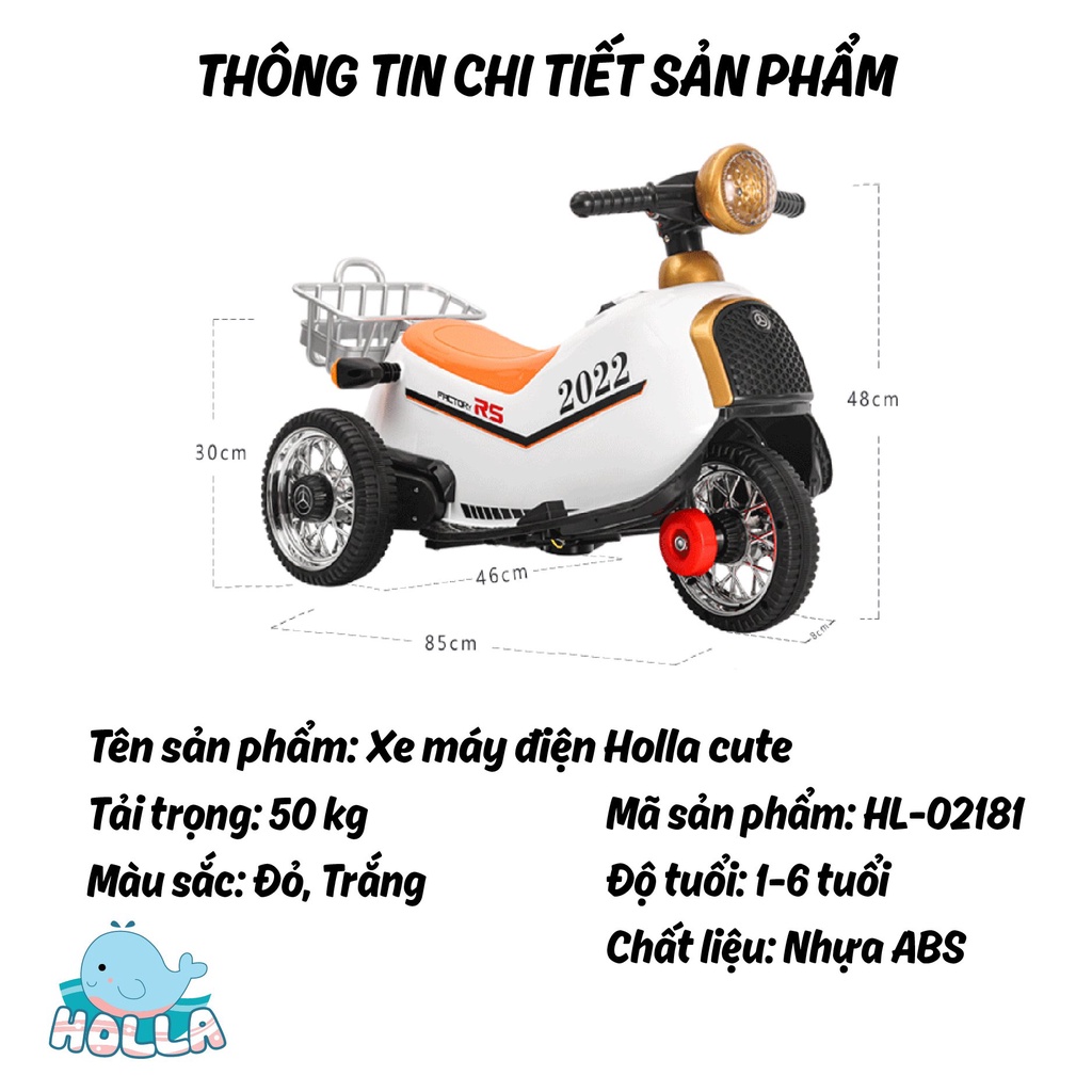 Xe Máy Điện Trẻ Em Holla HL02181 Chính Hãng, Thiết Kế Mới Nhất 2023 Kiểu Dáng Mạnh Mẽ, Pin Chạy Bền Bỉ Zimbababy