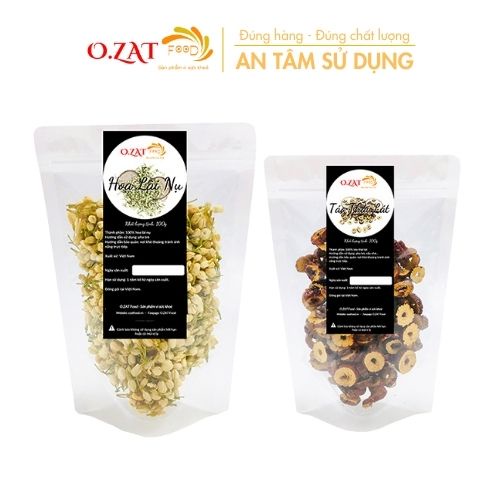 Trà hoa lài / hoa nhài nụ táo đỏ lát loại 1 O.ZAT Food táo lát 100g lài nụ 50g -100g tăng cường đề kháng cho cơ thể