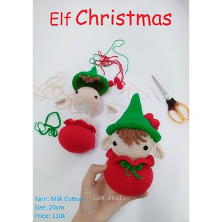 [Quà tặng handmade] Trang trí giáng sinh bằng len - quà tặng giáng sinh– Chritsmas elf Amigurumi