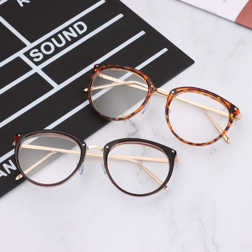 Kính Mát Gọng Kim Loại Siêu Nhẹ Họa Tiết Da Báo Thời Trang Unisex