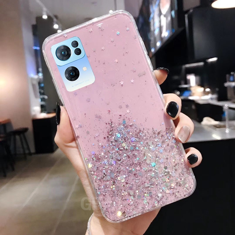 Ốp Điện Thoại Màu Trơn Lấp Lánh Cho OPPO Reno7 Pro 5G Reno 7 Z 7Z 6Z Reno6 Z Reno 6 Pro A76 A95 4G A16