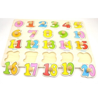 Bảng số từ 0-20 có núm bằng gỗ
