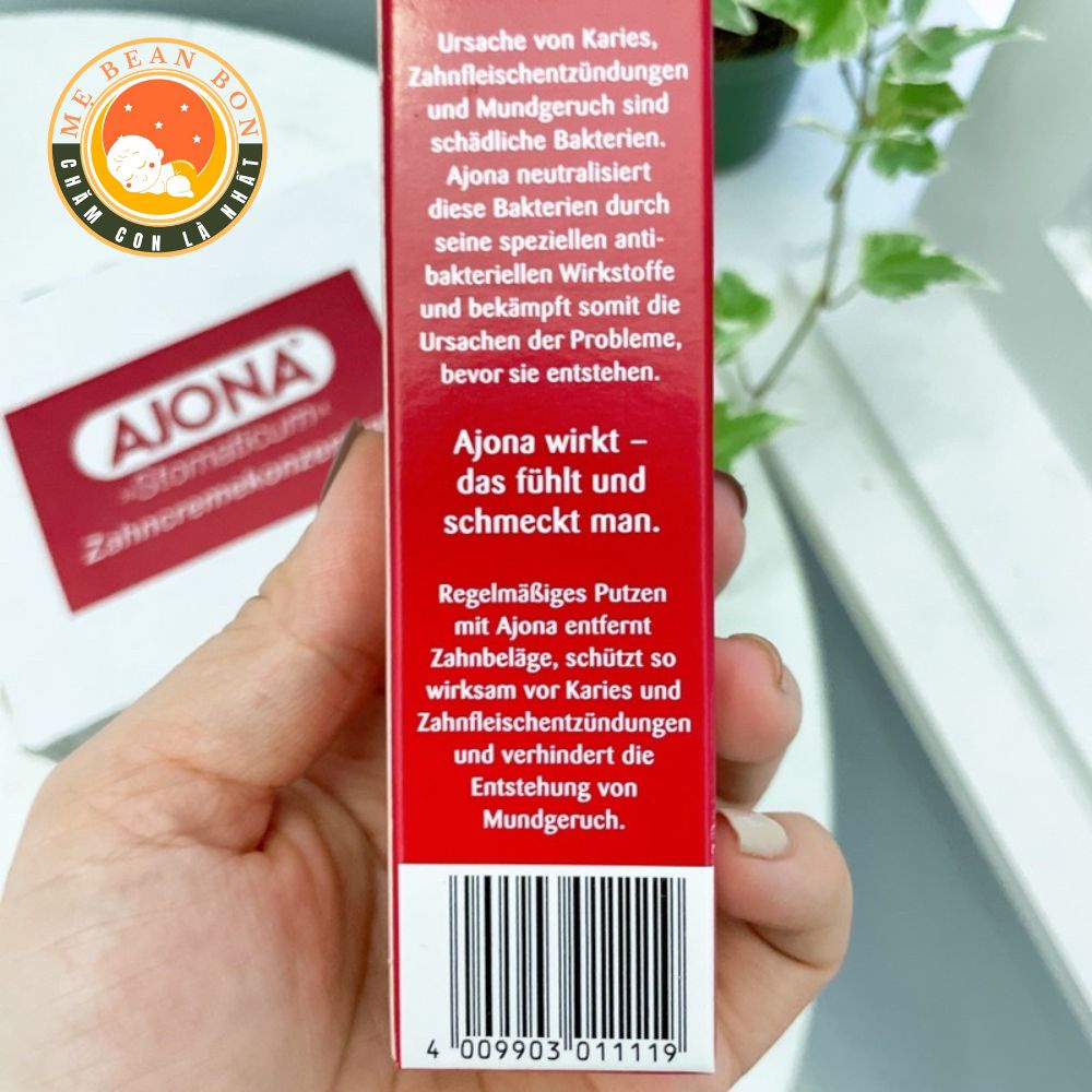 Kem Đánh Răng Y Tế Ajona  25 ml của Đức Loại bỏ cao răng, thơm mát hiệu quả gấp 5 lần loại thường