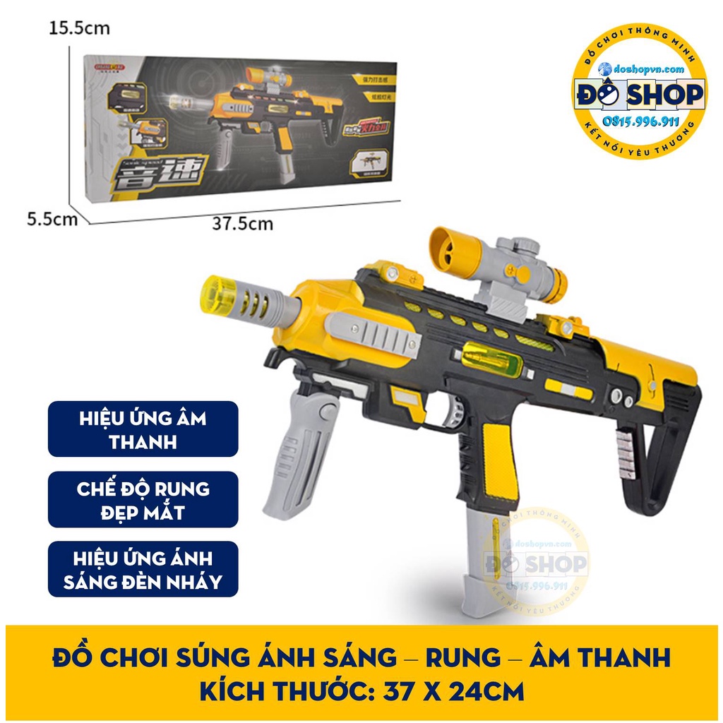 Đồ Chơi Súng Ánh Sáng Nòng Rung Phát Nhạc Cao Cấp Dành Cho Bé SS-02 (Tặng Kèm Pin) - Đô Shop