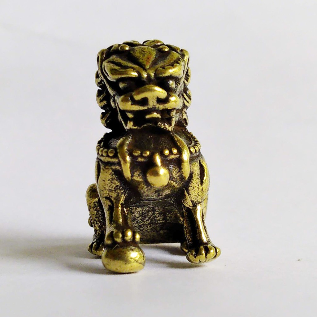 Sư tử hí cầu mini bằng đồng giá rẻ làm phụ kiện tiểu cảnh, phụ kiện bàn trà, trang trí bonsai