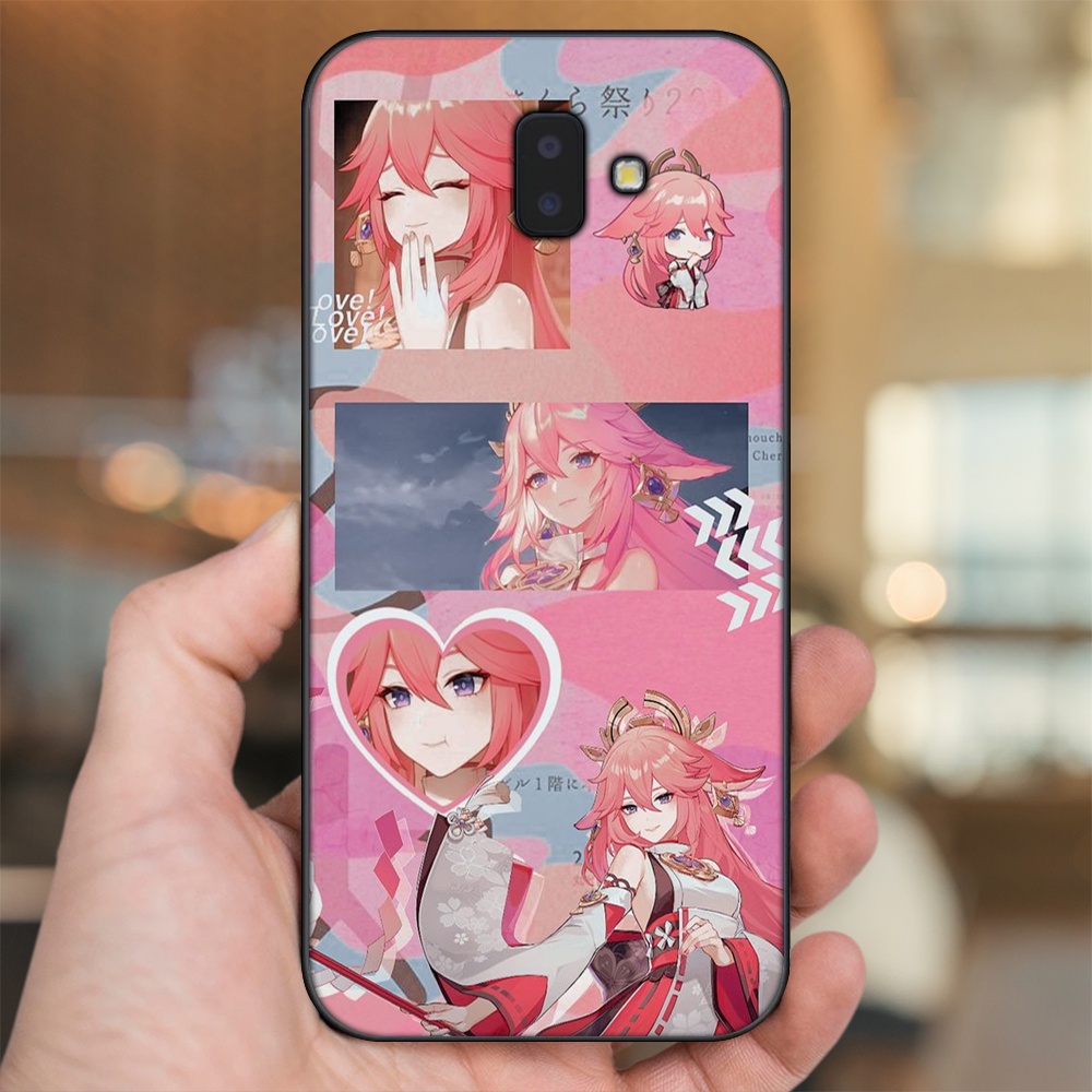 Ốp lưng Samsung J6 Plus viền đen in hình Yae Miko Genshin Impact