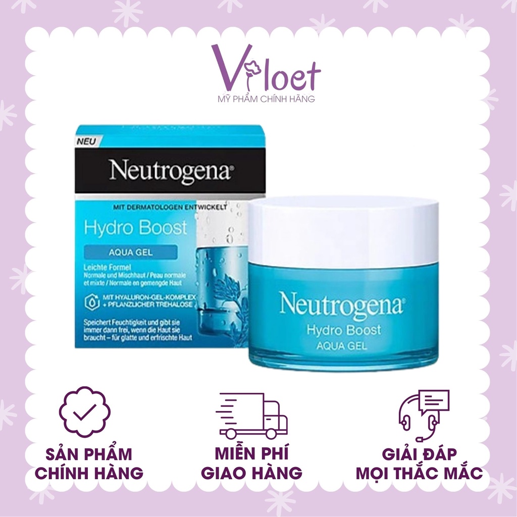 Kem dưỡng ẩm Neutrogena Gel Pháp 50ml nhỏ gọn tiện lợi, cấp ẩm da căng mọng - Shop Viloet