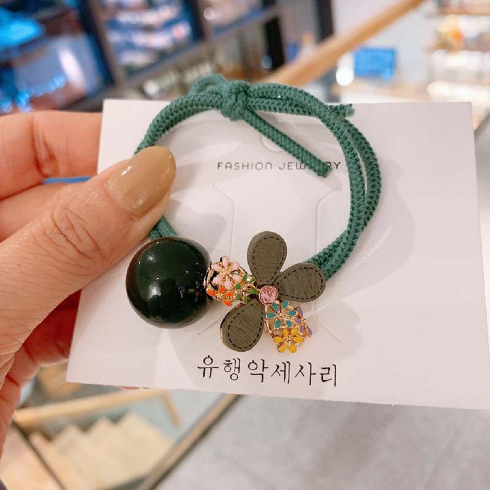 Dây Cột Tóc Cao Su Co Giãn Đính Hạt Dễ Thương