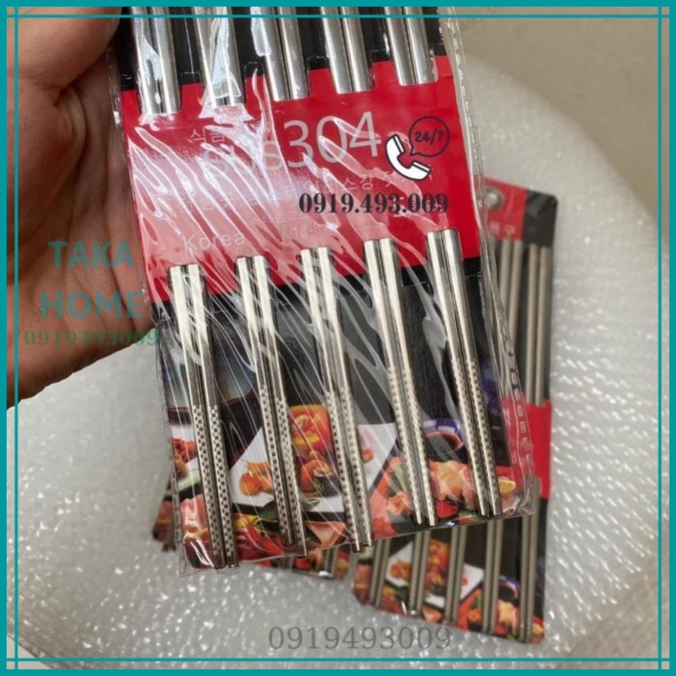 Đũa inox 304 hàn quốc chống trơn trượt cao cấp  , LỖI 1 ĐỔI 1 TAKA HOME