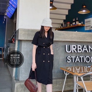 Bigsize Đầm vest nút gỗ 60-85kg