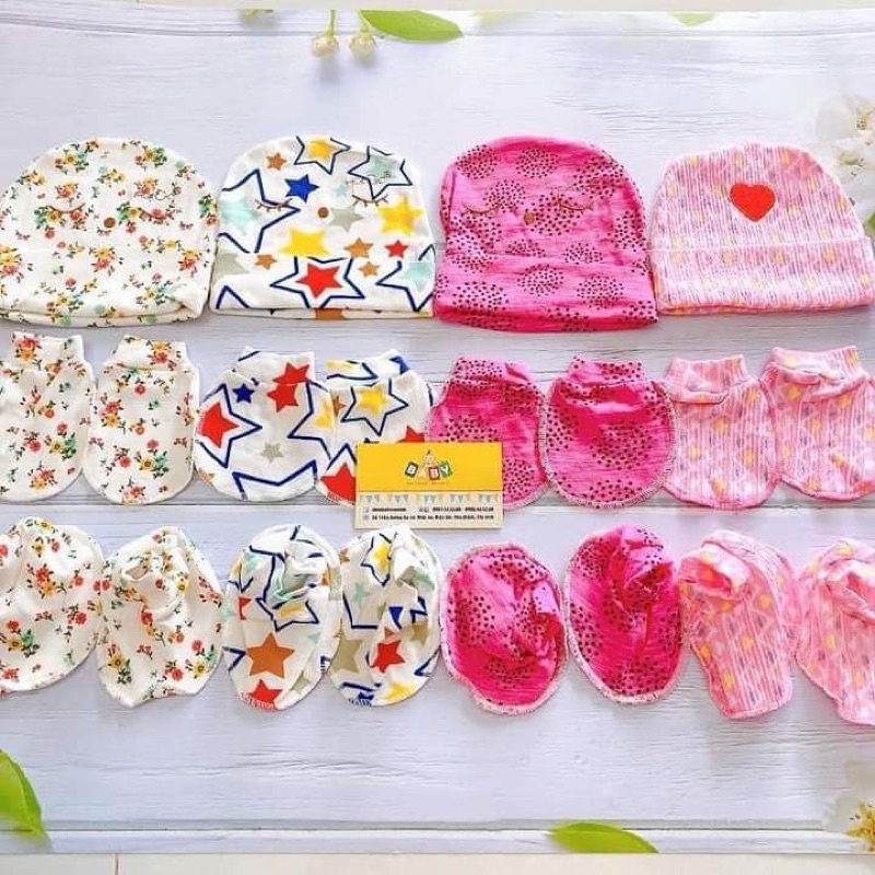 Chọn mẫu -  Set mũ bao tay chân Hotga cho bé sơ sinh loại đẹp