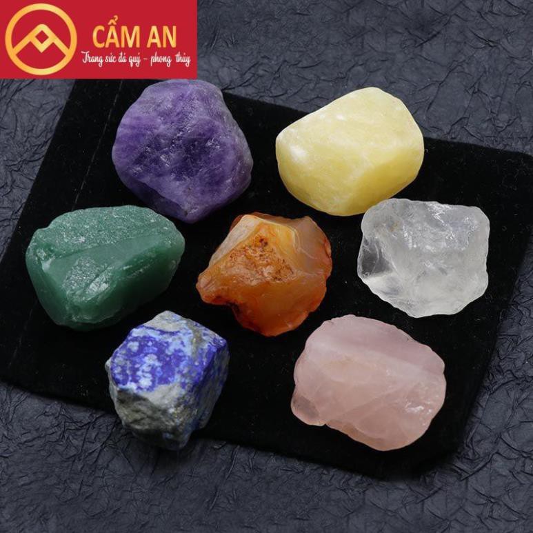 Combo 7 Viên Đá Thô Thanh Tẩy Chakra Năng Lượng Reiki