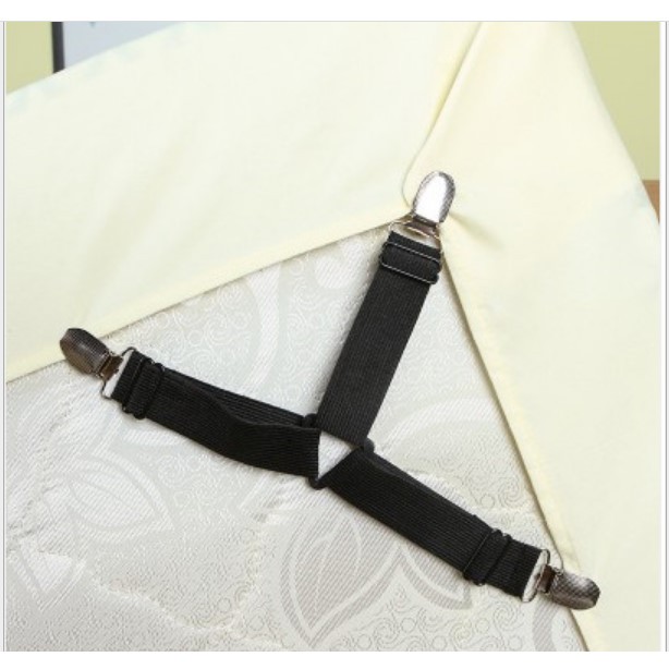 Combo 4 dây kẹp cố định ga trải giường kẹp KIM LOẠI, dây chun cố định góc nệm chống xê dịch ga trải giường