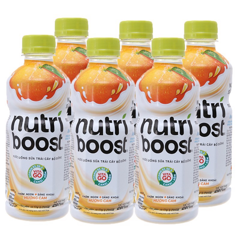 Lốc 6 Chai Sữa Trái Cây Nutri Boost Cam / Dâu 297ml