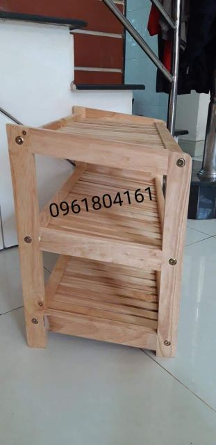 Kệ dày dép 40cm ( từ 3 tầng đến 6 tầng ) - kệ dày dép gỗ cao su tự nhiên