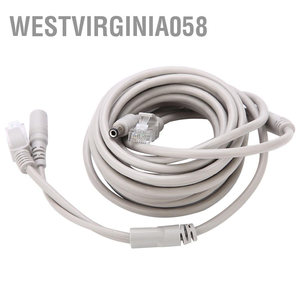 Westvirginia058 5M/10M/15M/20M RJ45+DC Ethernet CCTV Cable for IP Cameras NVR System 10Mbps/100Mbps