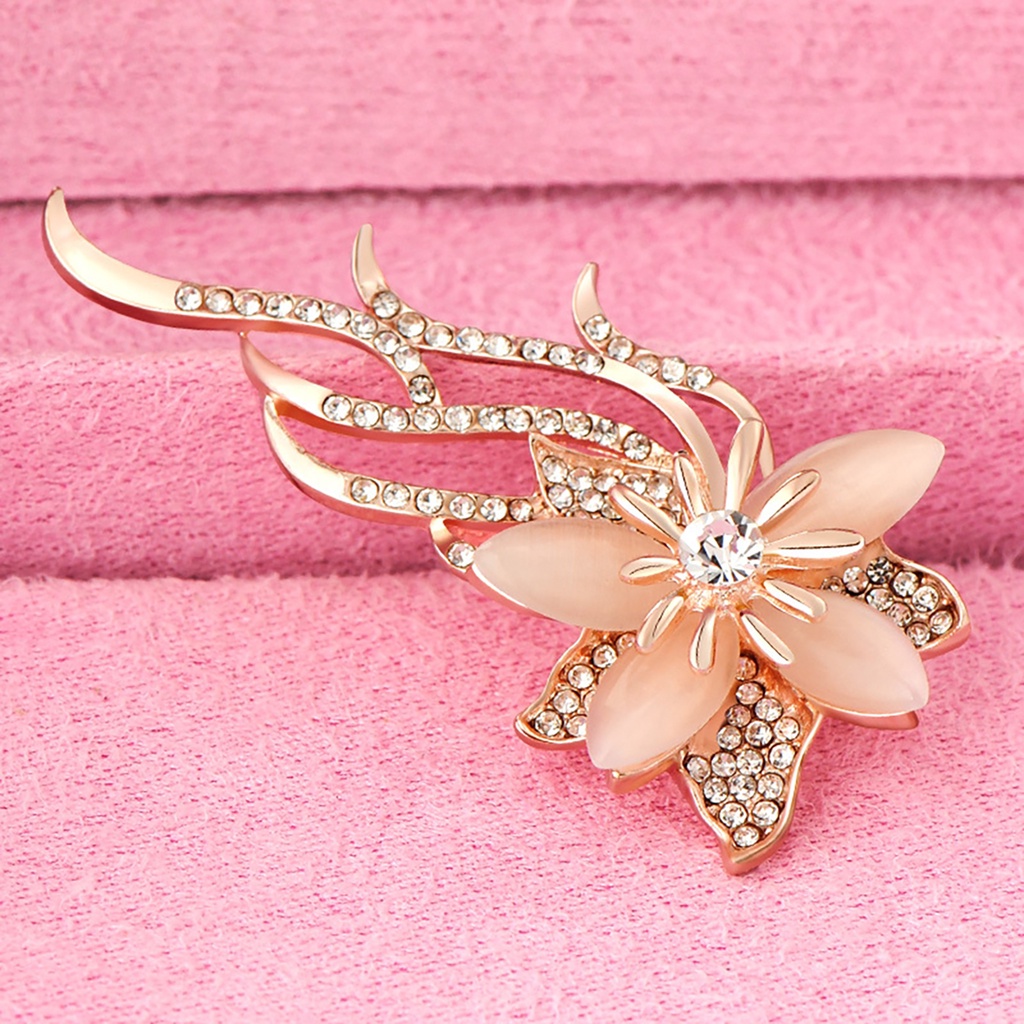 Ghim Cài Áo Hình Hoa Hồng Đính Đá Nhân Tạo Thời Trang Cho Nữ