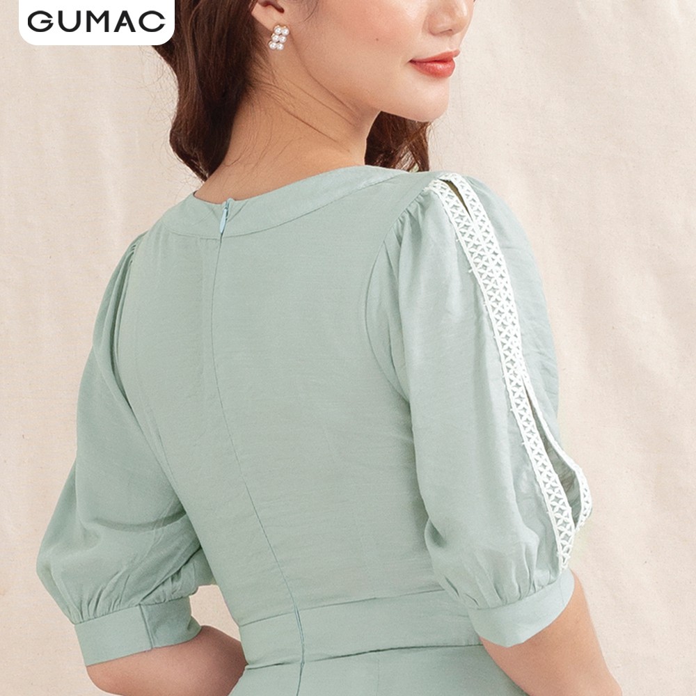 [Mã MABR07062 giảm 8% tối đa 50K đơn từ 249K] Đầm nữ tay xẻ đăng ten DA1082 GUMAC | BigBuy360 - bigbuy360.vn