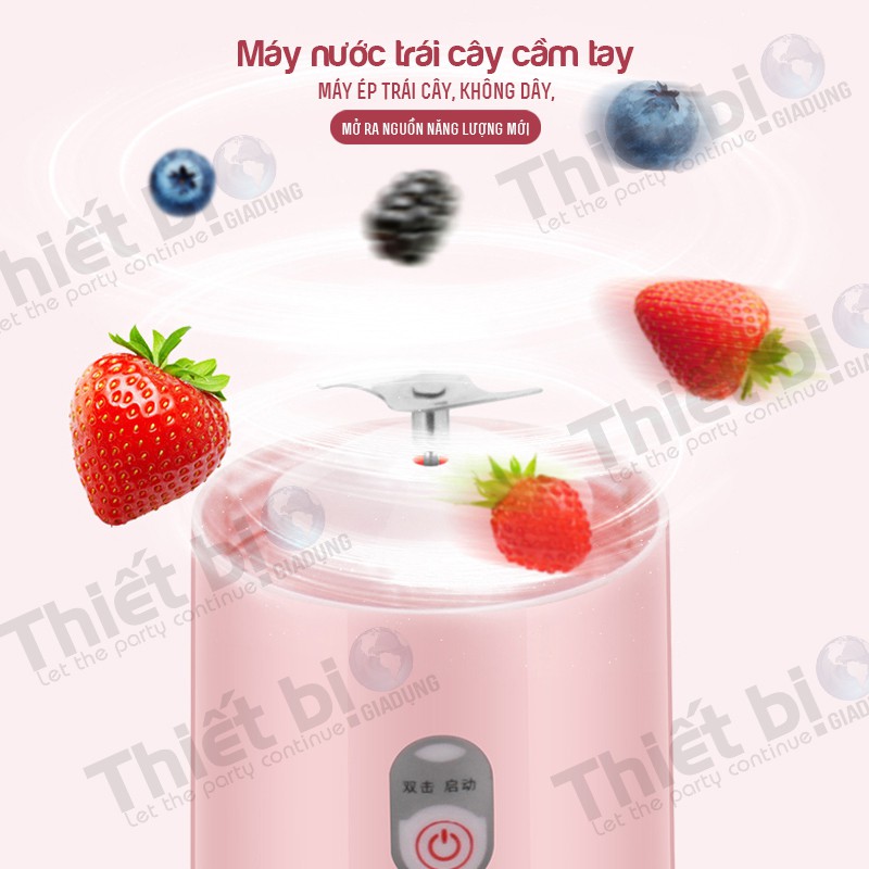 Máy xay sinh tố cầm tay mini sạc pin, Máy say sinh tố cầm tay đa năng mini 400ml