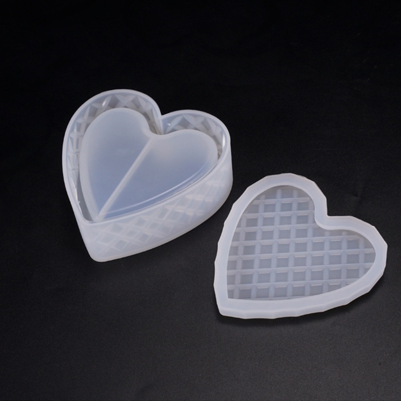 Khuôn silicone làm hộp đựng trang sức hình trái tim DIY