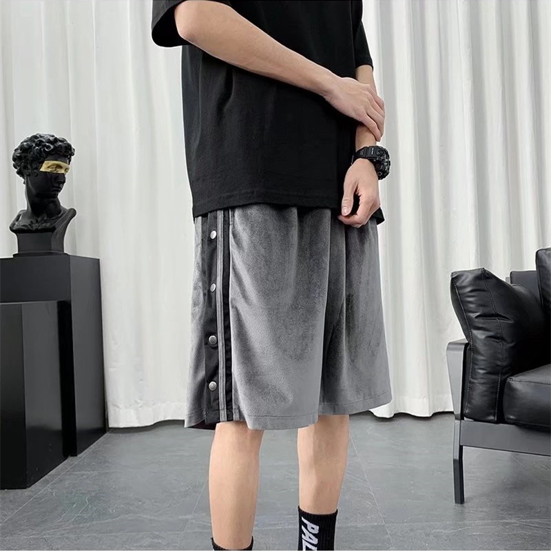 Quần Short Thể Thao Dáng Rộng Cài Nút Bên Hông Phong Cách Thời Trang Hàn Quốc Cho Nam Giới Có Size M-3XL