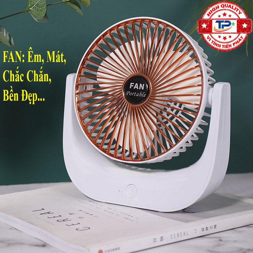 Quạt sạc tích điện xoay 120 độ KY-903 thiết kế đẹp mắt chắc chắn chạy êm luồng gió mát mẻ - Mini USB Desktop Fan KY 903