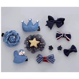 Set 10 món nơ, kẹp tóc cho bé