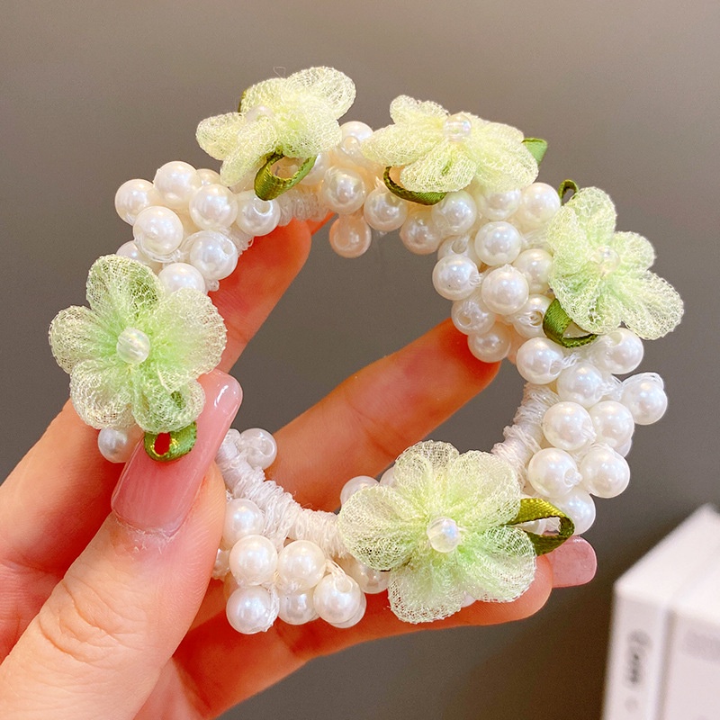 Dây Buộc Tóc Đính Ngọc Trai / Nơ / Hoa Xinh Xắn Cho Bé Gái