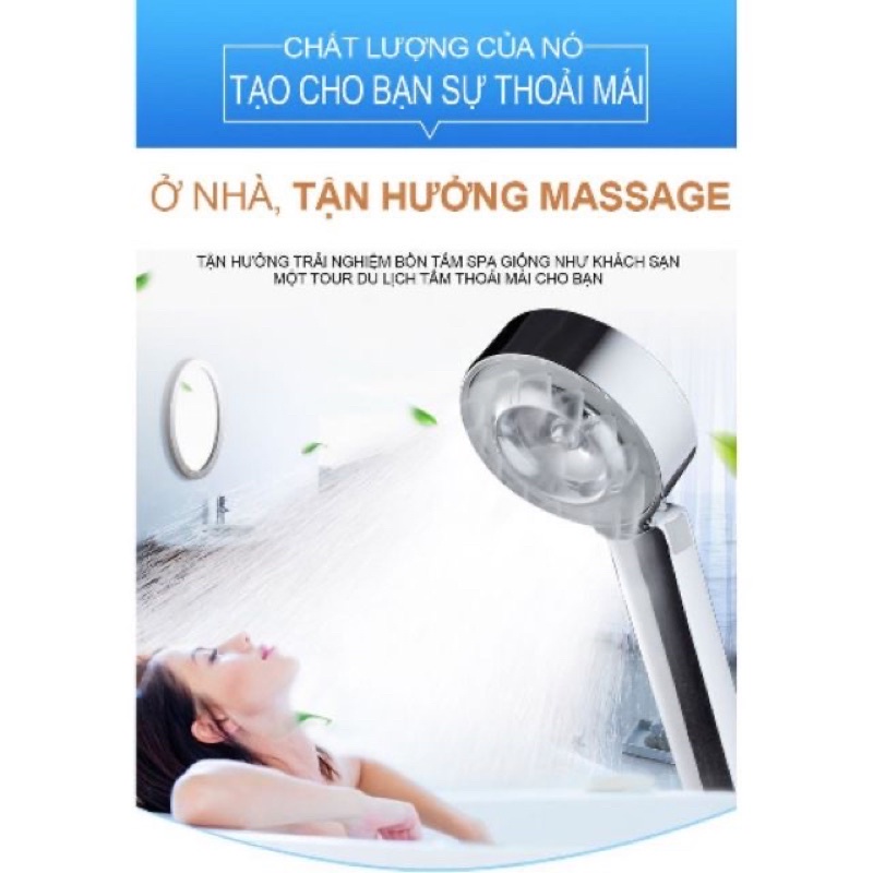 Vòi sen, bát sen tắm tăng áp dùng 2 mặt (có khoang chứa sữa tắm) phong cách Nhật siêu bền khoẻ kèm zoăng cao su.