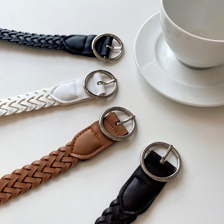 Dây nịt đan chéo độc đáo Modleaf Knit belt Hàn Quốc