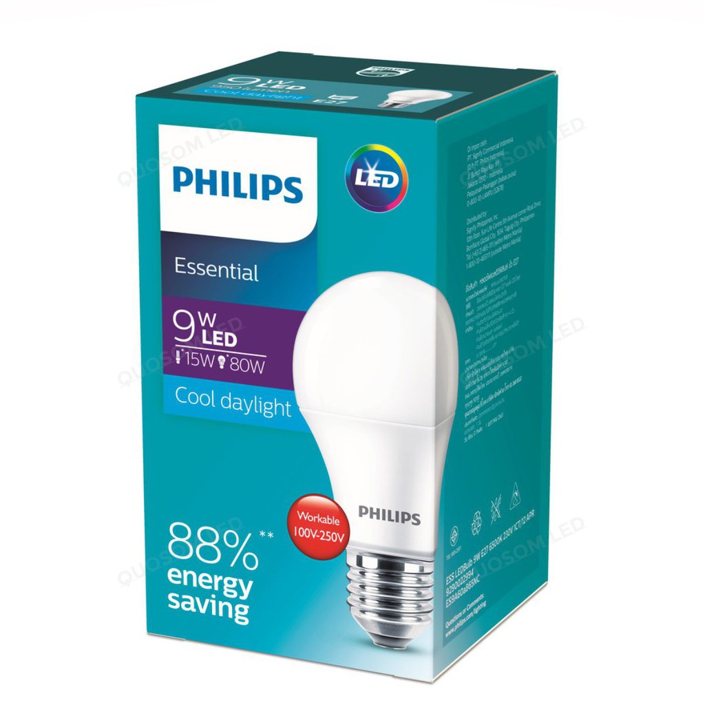 Bóng đèn LED PHILIPS Essential E27 - HÀNG CHÍNH HÃNG [Tiết kiệm điện, Ánh sáng chất lượng cao]