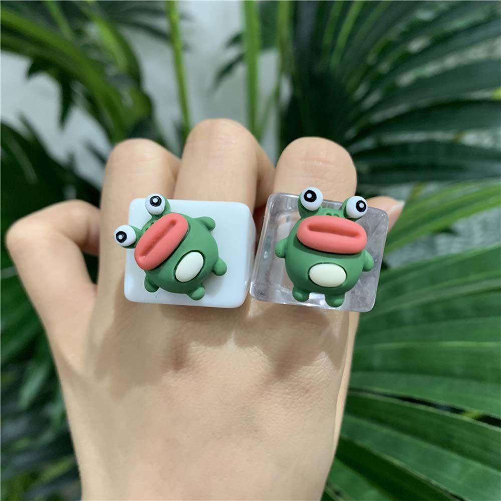 QQMALL Nhẫn Nhựa Hoạ Tiết Hoạt Hình Cho Nữ