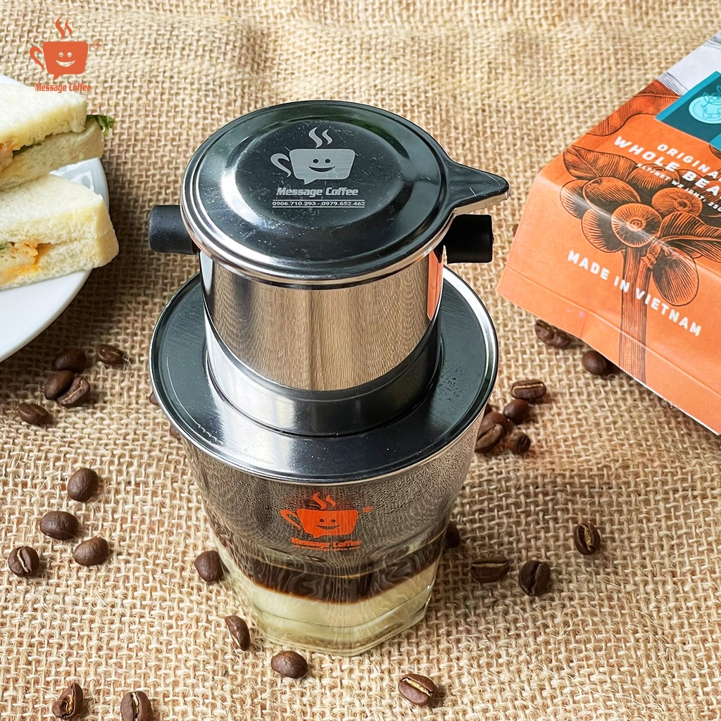 Phin Pha Cà Phê Inox Cao Cấp, Phin Inox kích thước chuẩn, bền đẹp, sang trọng từ Message Coffee
