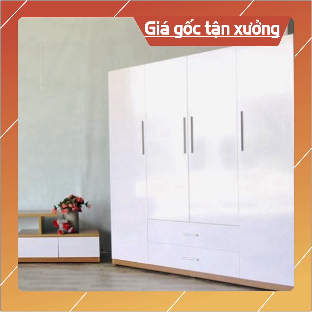 [Chỉ ship HN] Tủ quần áo người lớn nhựa Đài Loan cao cấp 4 cánh kích thước 185*165cm