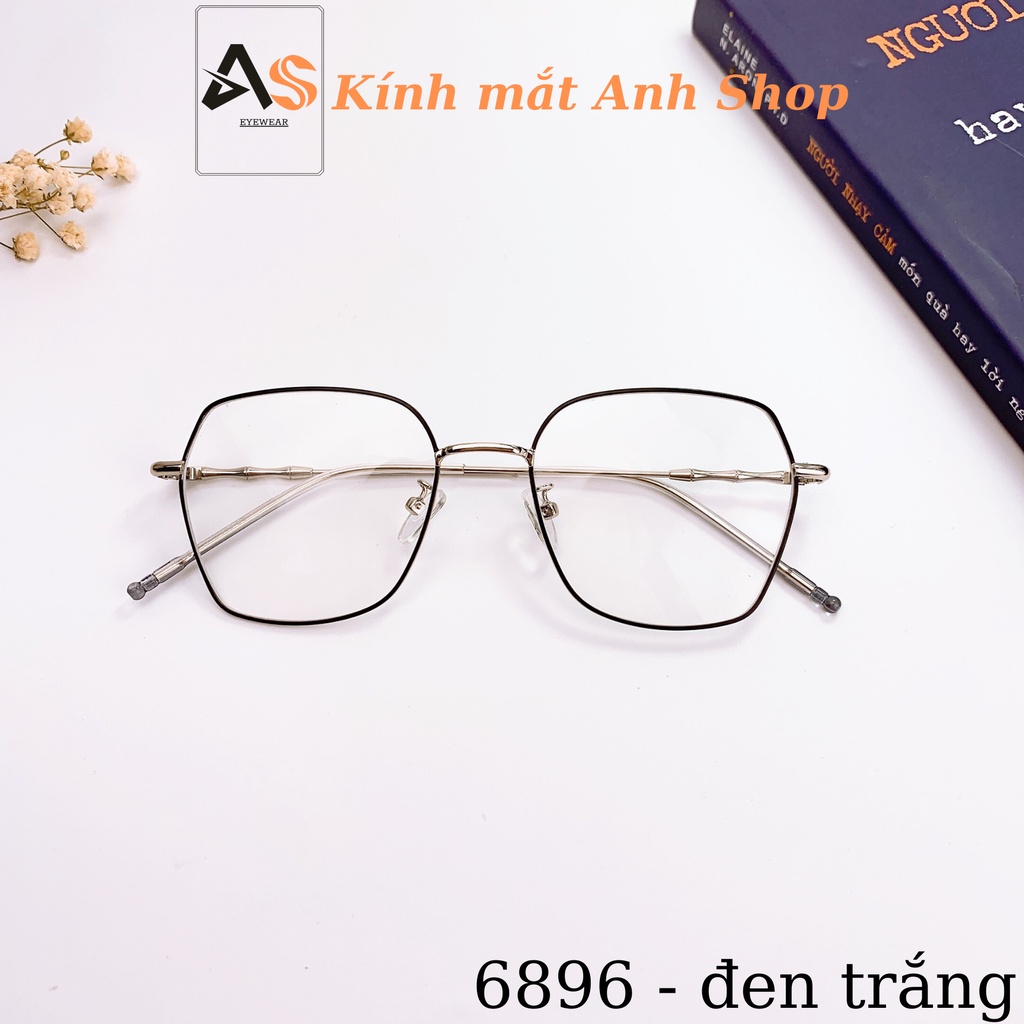 Gọng kính vuông mắt kính to chất liệu kim loại thanh mảnh 6896