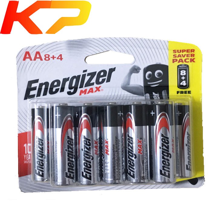 Pin Tiểu AA ENERGIZER ALKALINE MAX E91 (Vỉ 12 Viên)