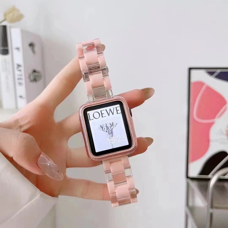 Dây Đeo Đồng Hồ laser Mạ Điện Trong Suốt Dành Cho Apple watch Series 7 6 5 4 3 41mm 45mm