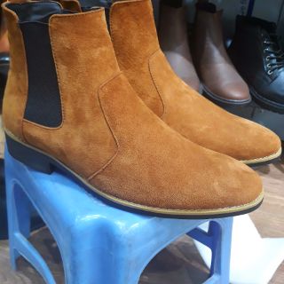 giày chelsea boot cổ cao da lộn