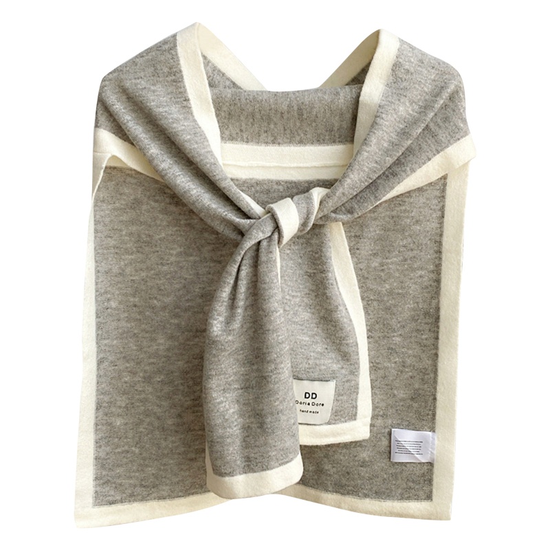 Khăn Choàng Dệt Kim Màu Trơn Gọn Nhẹ Thời Trang Cho Nữ