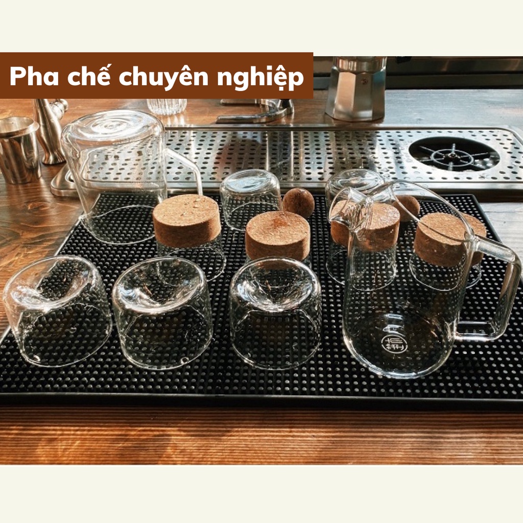 Thảm trải quầy bar thảm lót quầy pha chế size L 45x30 cm dụng cụ pha cà phê chống thấm nước cao su đàn hồi