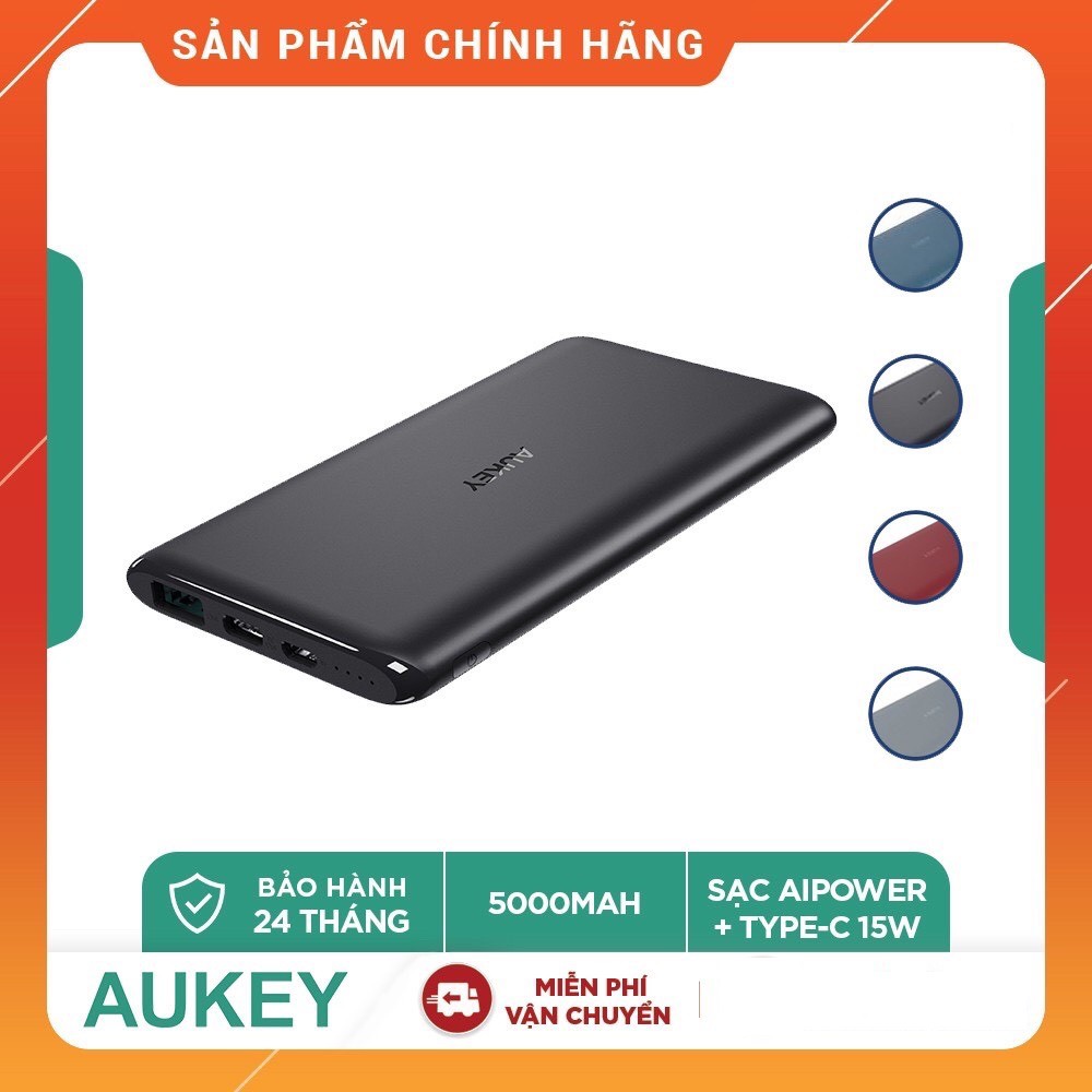 Pin Sạc Dự Phòng Aukey PB-XN5 5000mAh Công Nghệ AiPower Thông minh - Hàng Chính Hãng