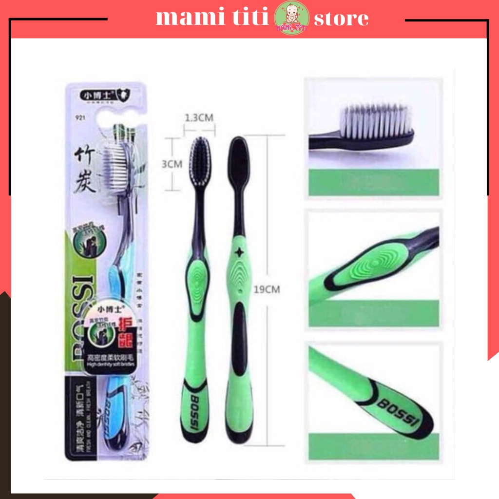Bàn chải đánh răng than tre Hàn Quốc Bossi ,chỉ tơ mềm mại