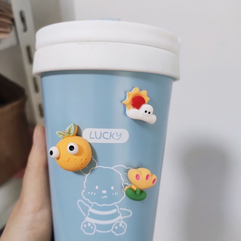 Set 50 Stick tròn dán Charm phụ kiện trang trí slime, charm alime…