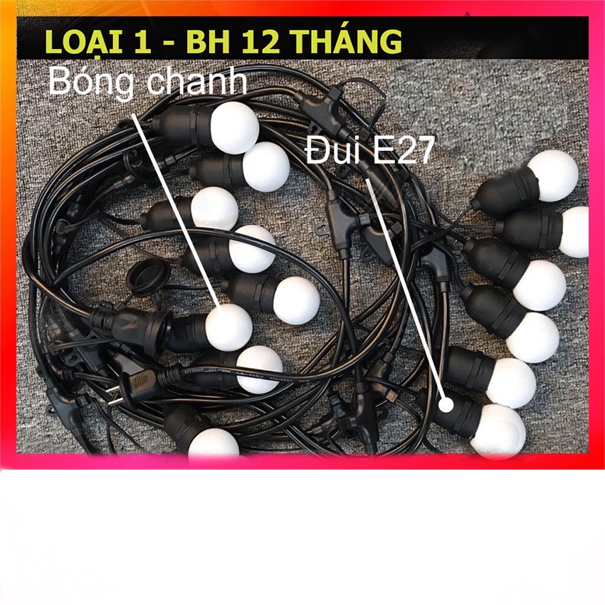 Dây đèn trang trí ngoài trời dùng cho quán cà phê, trà chanh, trà sữa... 10m 20 bóng, 5m 10 bóng loại 1 - Meta shop