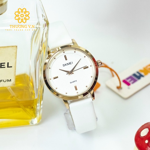 Đồng Hồ Nữ Skmei 1457 Chính Hãng Dây Da Thời Trang Cao Cấp Hình Thật 100% Chống Nước Tốt
