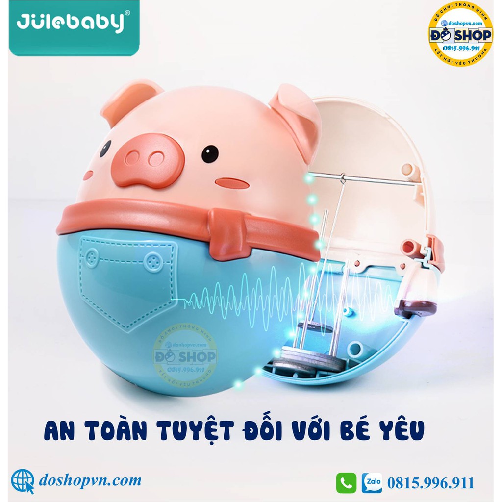 Đồ Chơi Cho Bé Lật Đật Heo Dễ Thương Silicon JuleBaby - Đô Shop