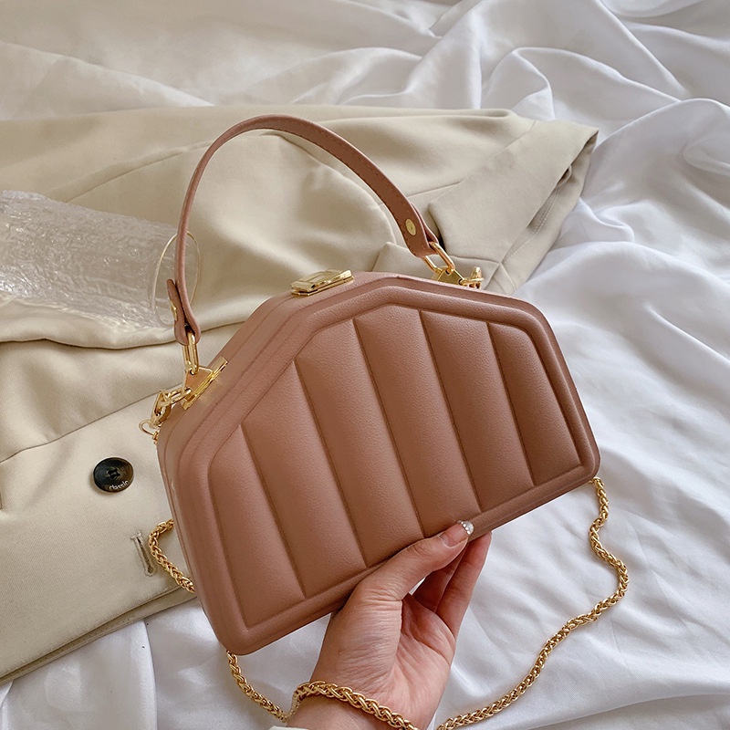 Túi đeo vai IELGY màu trơn họa tiết kẻ sọc dễ phối đồ thời trang cho nữ