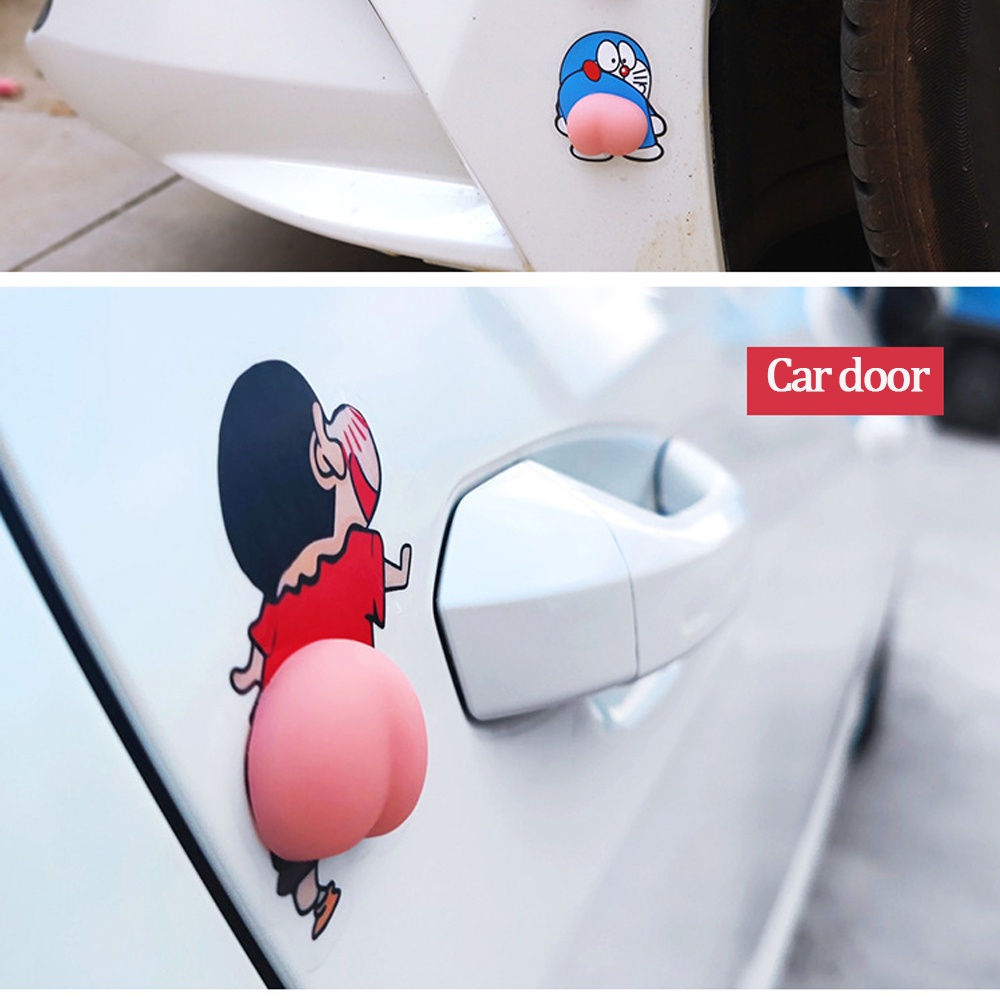 Bộ 2 Miếng Dán Cửa Xe Hơi Bằng Silicon Chống Va Chạm Chống Trầy Xước Ba Chiều Hình Cậu Bé Bút Chì Shin-Chan Dễ Thương | BigBuy360 - bigbuy360.vn