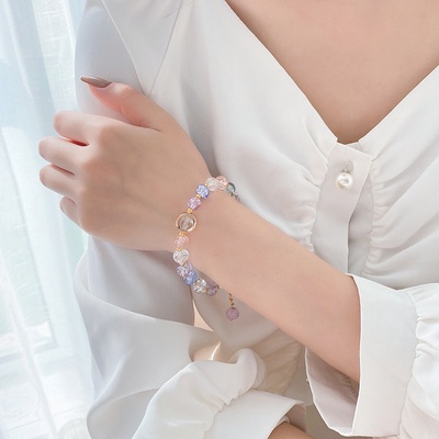 Vòng Tay Chuỗi Hạt Pha Lê Hình Hoa Dễ Thương Đơn Giản Phong Cách Hàn Quốc Cho Cặp Đôi | BigBuy360 - bigbuy360.vn